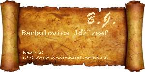 Barbulovics József névjegykártya